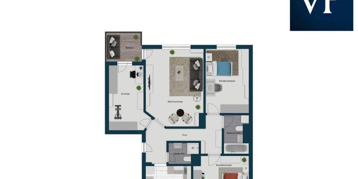 Wohnen mit Wohlfühlfaktor - Solide vermietete, helle 4-Zimmer-Wohnung mit Loggia und zwei Bädern 4 zimmer