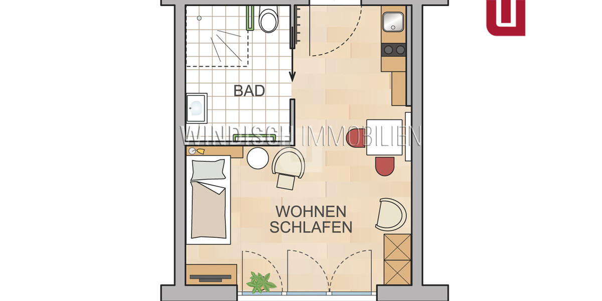 WINDISCH - Vermietetes, modernes Pflegeappartement in Emmering - für den Käufer provisionsfrei 1 zimmer