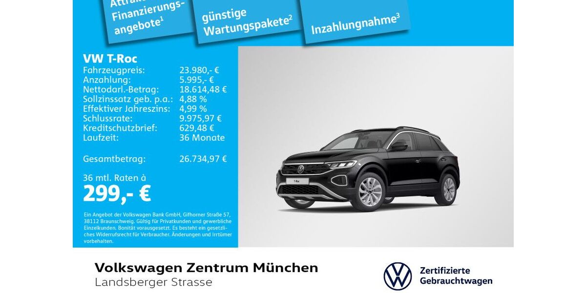 VW T-Roc 25.828 km 23.980 &euro; München 80687