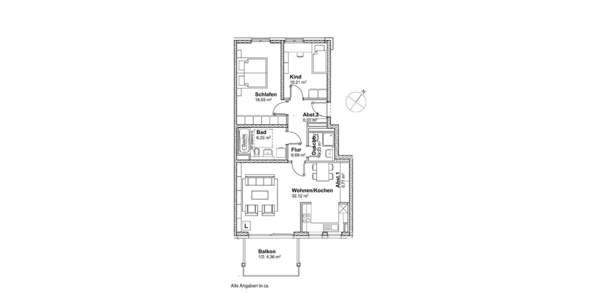 Etagenwohnung Haar Salmdorf - 3 Zimmer, 80 m&sup2;, 719.000&euro; | Angebot:26432873