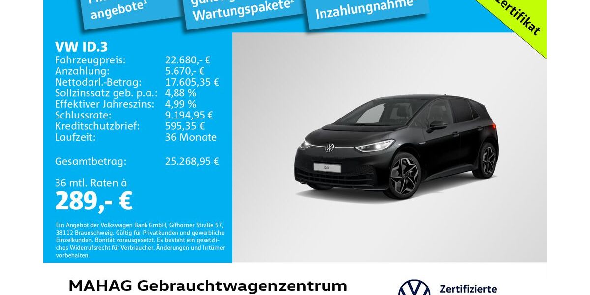 VW ID.3 34.159 km 22.680 &euro; München 80935