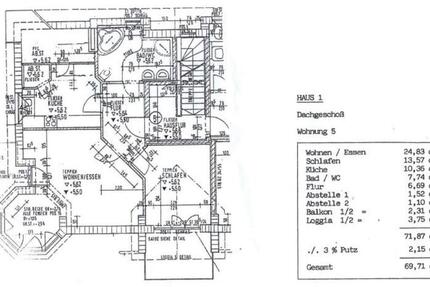 Excl. Dachstudiowohnung mit Balkon 2 zimmer