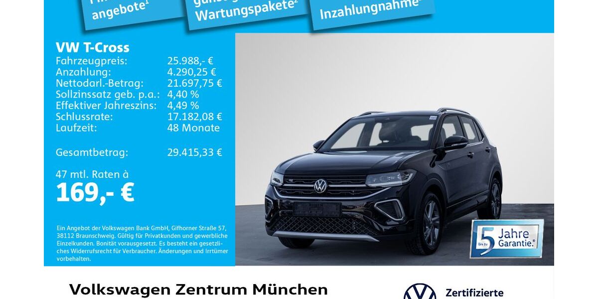VW T-Cross 7.553 km 25.410 &euro; München 80687