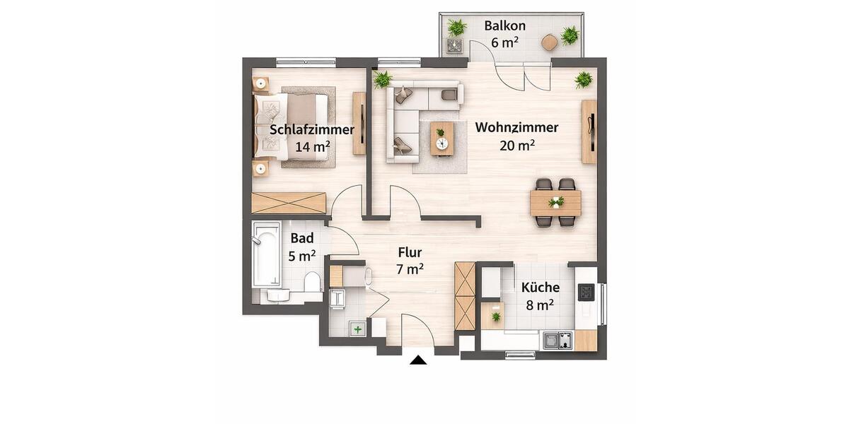 Etagenwohnung Holzkirchen - 2 Zimmer, 60 m&sup2;, 600&euro; | Angebot:25284787