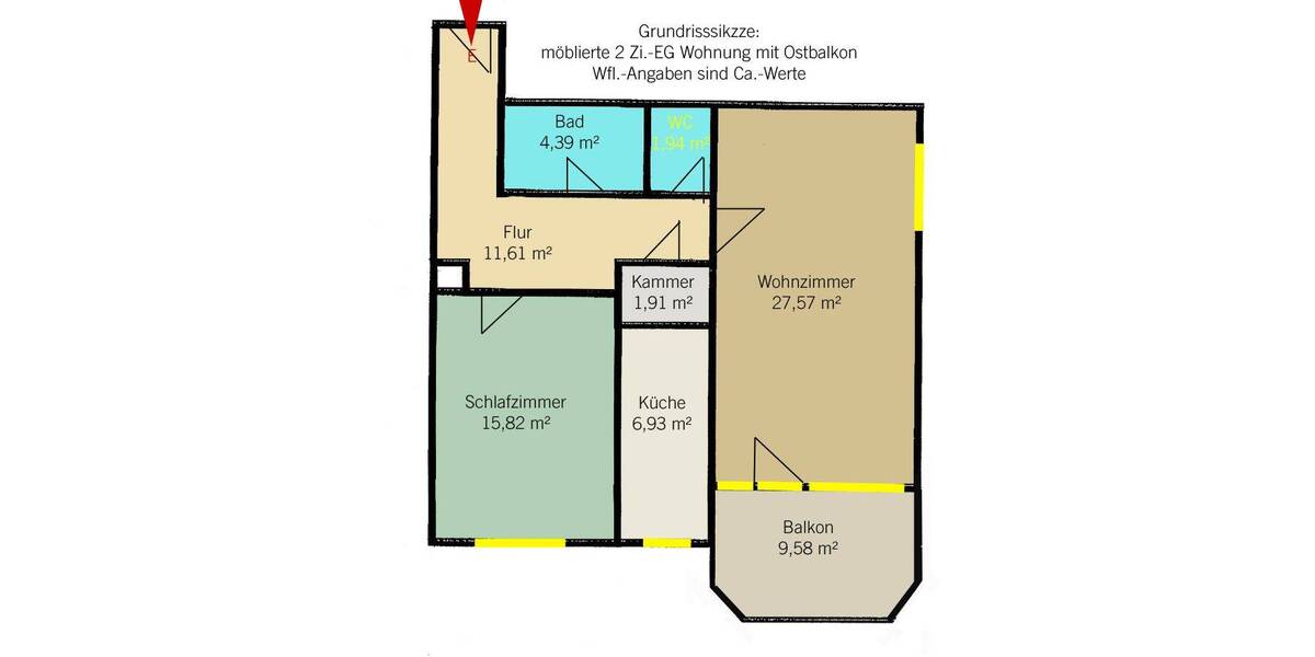 Etagenwohnung München Laim - 2 Zimmer, 75 m&sup2;, 1.650&euro; | Angebot:26554386