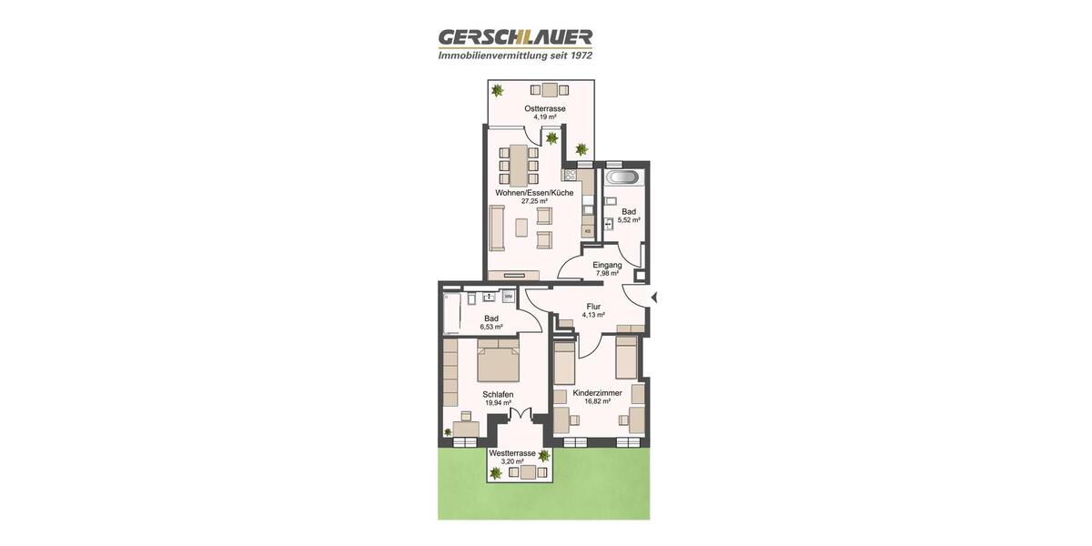 Exklusive 3-Zimmer-Gartenwohnung in München-Nymphenburg 3 zimmer