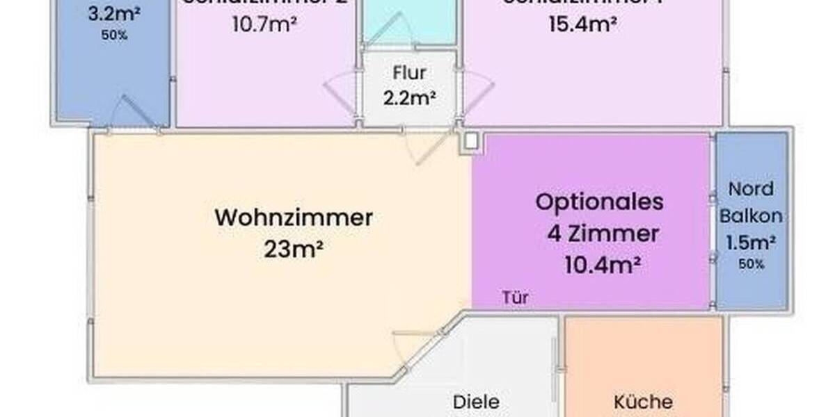 Etagenwohnung Germering - 3 Zimmer, 87 m&sup2;, 559.000&euro; | Angebot:26424400