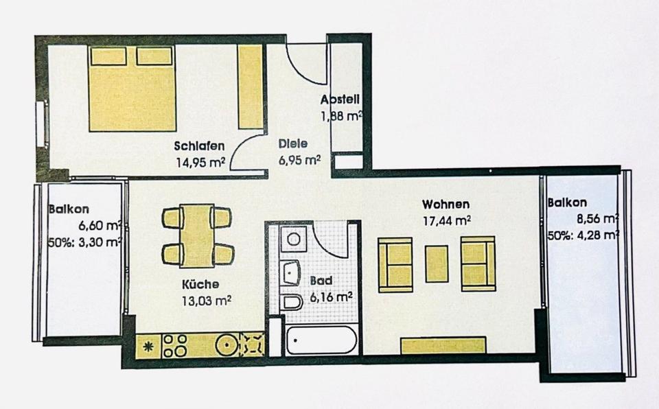 Ab 1.1.: Nachmieter für moderne 2-Zimmer-Wohnung am Hirschgarten 2 zimmer
