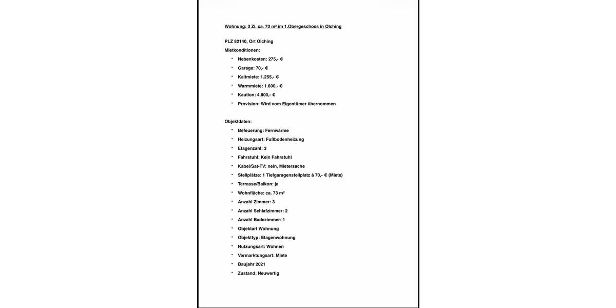 3 Zimmer Whg im 1.OG, ca. 73 qm Balkon & TG-Stellplatz 3 zimmer