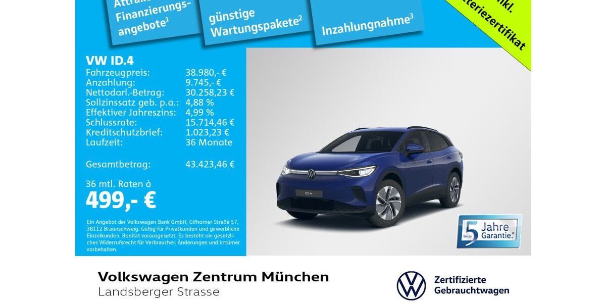 VW ID.4 18.465 km 38.980 &euro; München 80687