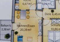 Helle 2 Zimmerwohnung mit Südbalkon zu vermieten