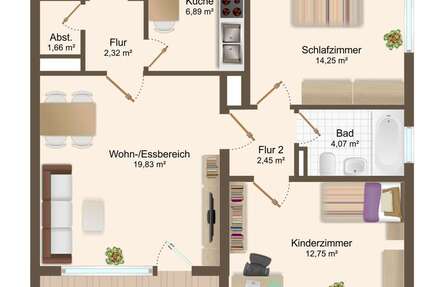 Wohnung München Feldmoching-Hasenbergl - 3 Zimmer, 72 m&sup2;, 450.000&euro; | Angebot:27097517