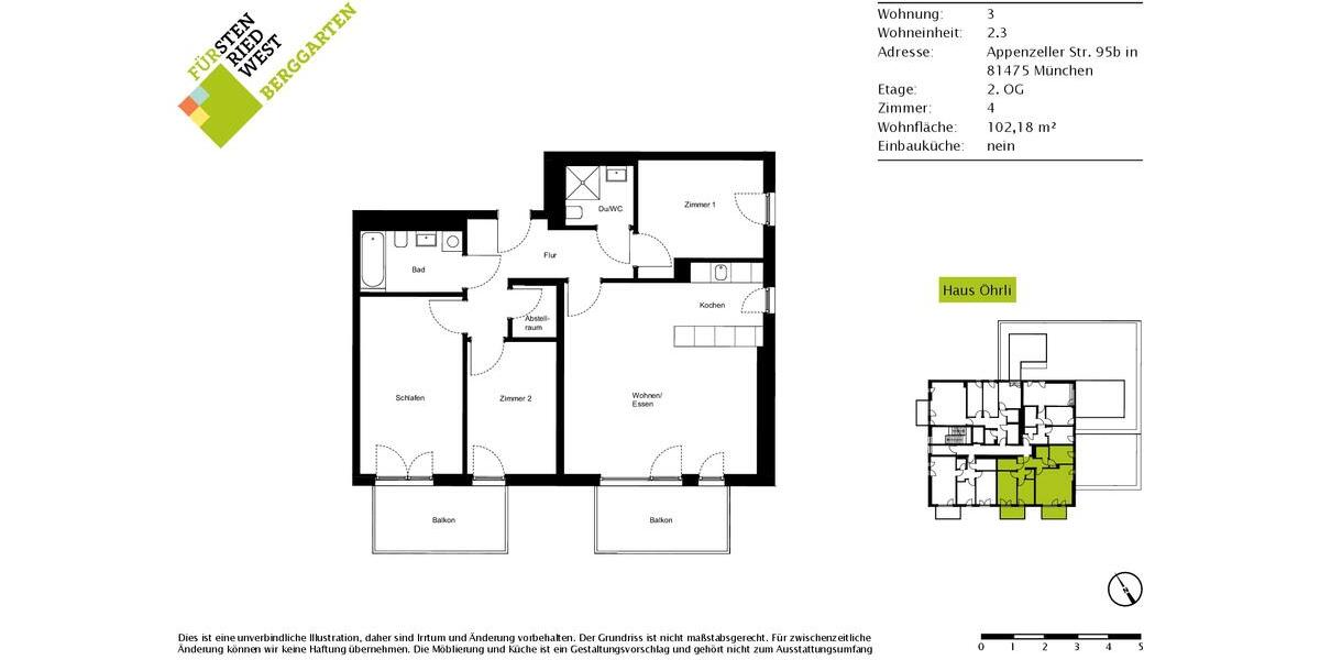 Etagenwohnung München Thalkirchen-Obersendling-Forstenried-Fürstenried-S - 4 Zimmer, 102 m&sup2;, 2.375&euro; | Angebot:23615365