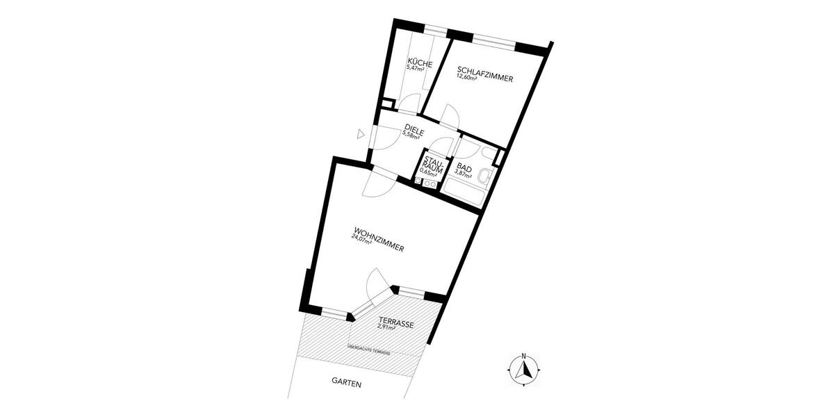 Erdgeschoßwohnung Dachau - 2 Zimmer, 52 m&sup2;, 349.000&euro; | Angebot:24812662