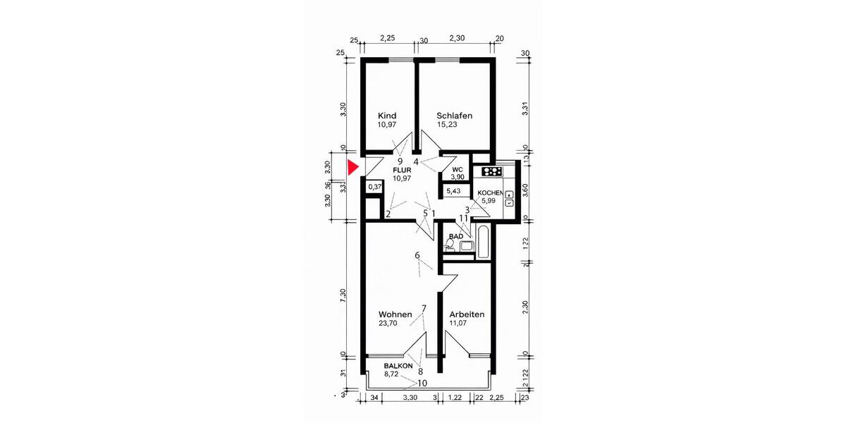 Etagenwohnung München Hadern - 4 Zimmer, 85 m&sup2;, 445.000&euro; | Angebot:26301916