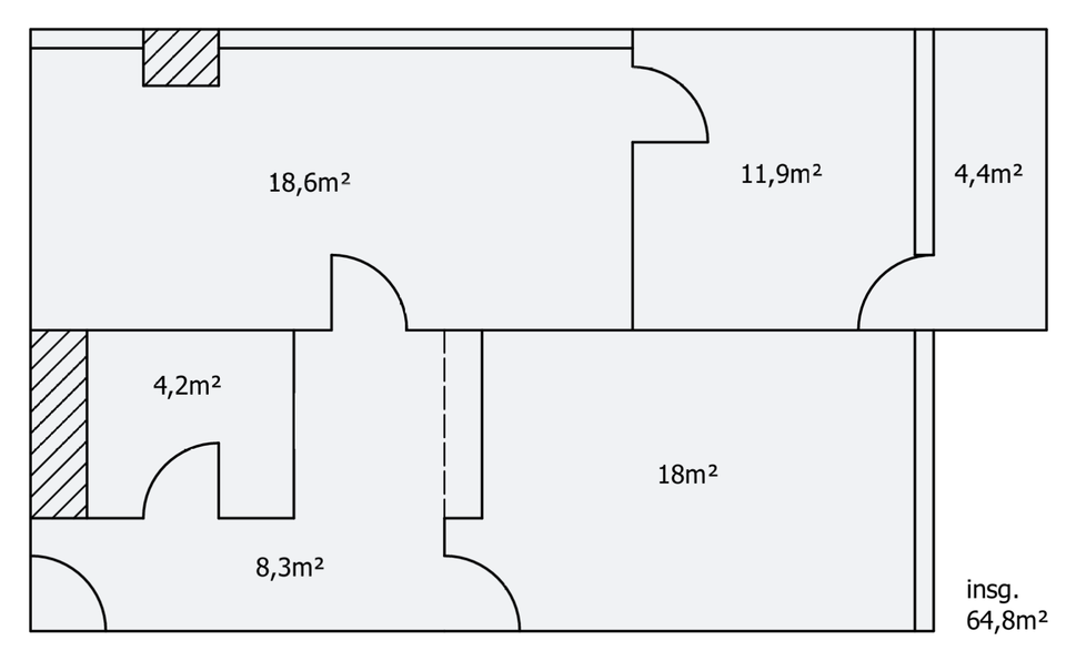 Etagenwohnung München Giesing - 3 Zimmer, 65 m&sup2;, 499.000&euro; | Angebot:25845315