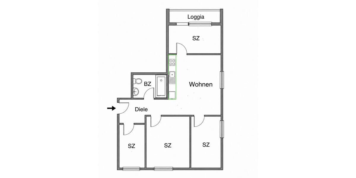 Etagenwohnung Germering - 3 Zimmer, 72 m&sup2;, 384.900&euro; | Angebot:27108411
