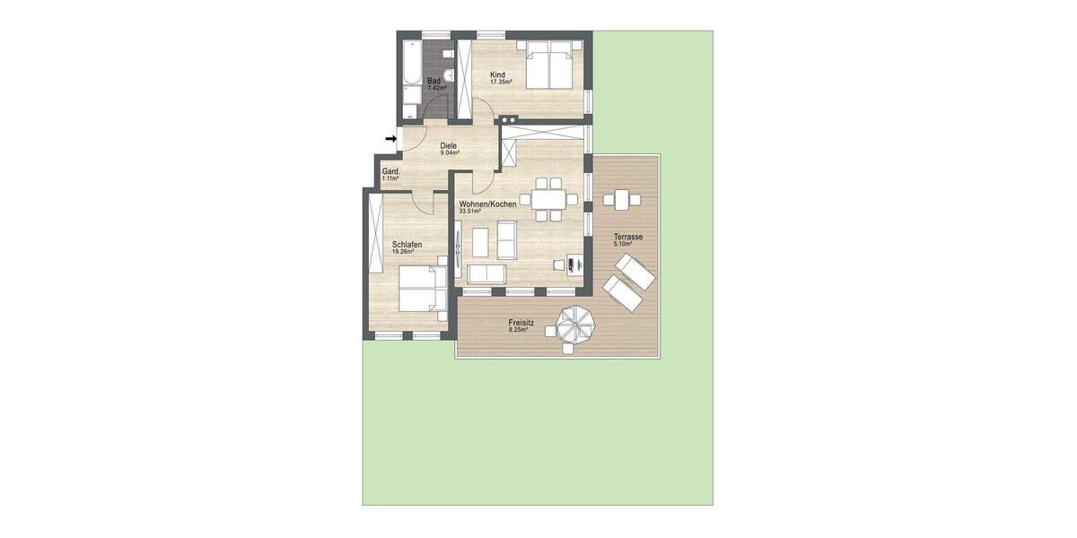 Traumhafte Gartenwohnung in Bestlage - Ihr grünes Paradies in Karlsfeld-Rothschwaige 3 zimmer