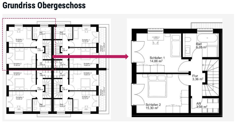 Doppelhaushälfte München Bogenhausen - 5 Zimmer, 126 m&sup2;, 3.200&euro; | Angebot:26126457