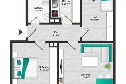 Frisch Renovierte 3 Zimmer Wohnung in Dachau - Möbliert & All In zimmer