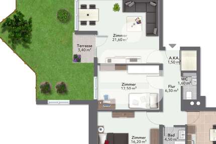 Wohnung Germering - 3 Zimmer, 76 m&sup2;, 450.000&euro; | Angebot:25197264