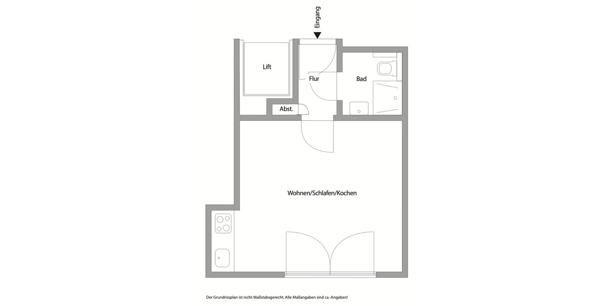 Etagenwohnung München Thalkirchen-Obersendling-Forstenried-Fürstenried-S - 1 Zimmer, 26 m&sup2;, 950&euro; | Angebot:25637784