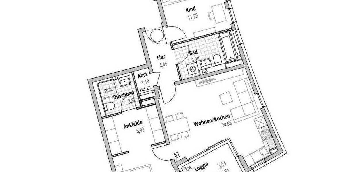 Etagenwohnung München Aubing-Lochhausen-Langwied - 3 Zimmer, 75 m&sup2;, 2.100&euro; | Angebot:26605013