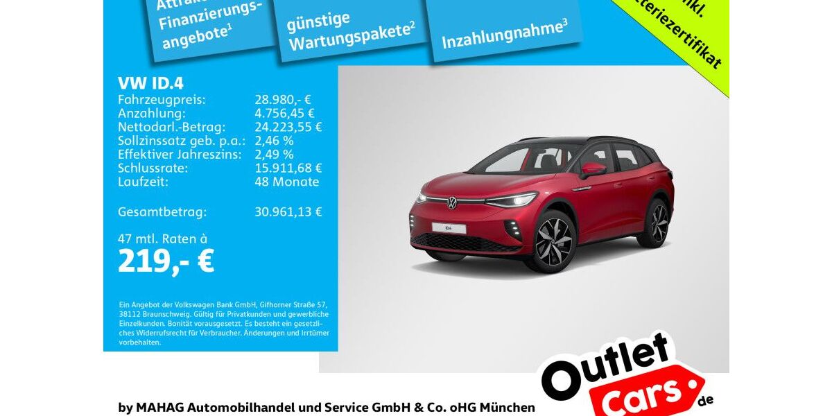 VW ID.4 47.179 km 28.980 &euro; Dachau 85221