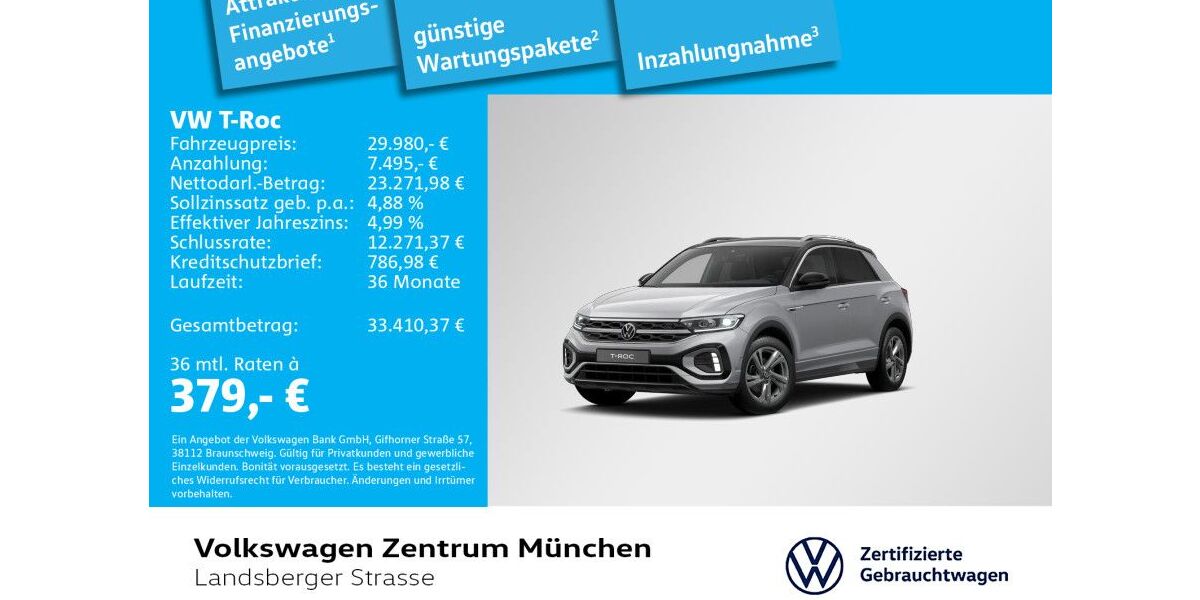 VW T-Roc 17.601 km 29.980 &euro; München 80687