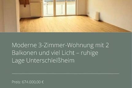 Wohnung Unterschleißheim - 3 Zimmer, 97 m&sup2;, 674.000&euro; | Angebot:25509884