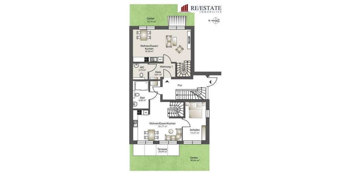 Etagenwohnung München / Trudering Trudering-Riem - 2 Zimmer, 66 m&sup2;, 599.900&euro; | Angebot:25780135