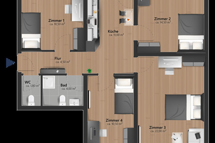 WG Zimmer in neu sanierter und möblierter Wohnung zimmer