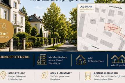 Grundstück München Pasing-Obermenzing - 1.500.000&euro; | Angebot:27262261