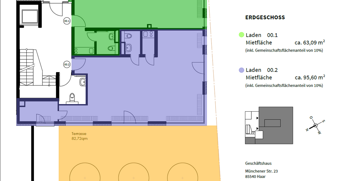 Einzelhandel in Haar 1.700 € 95.6 m² zimmer