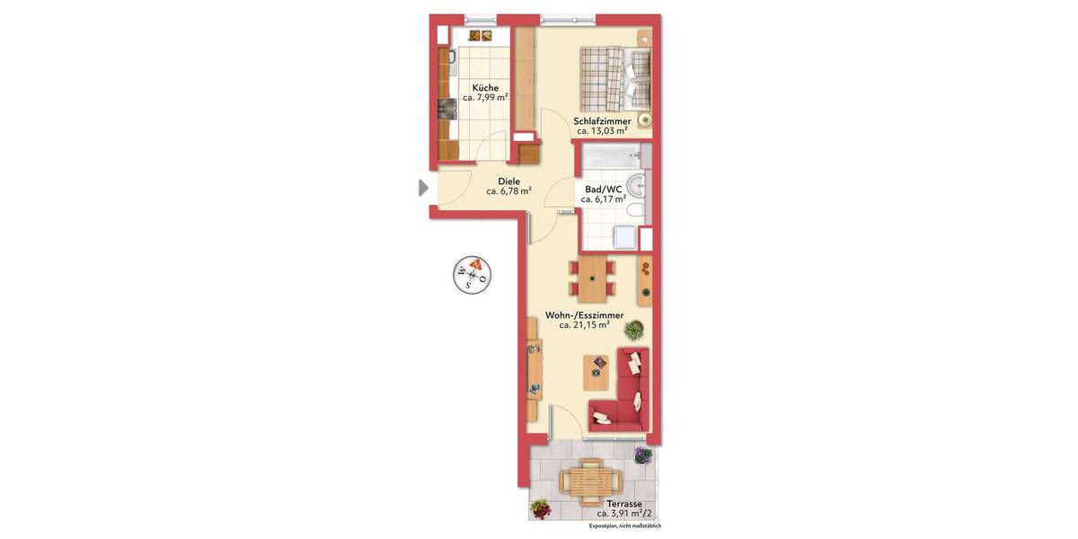 Etagenwohnung Unterhaching - 2 Zimmer, 59 m&sup2;, 398.000&euro; | Angebot:26439517