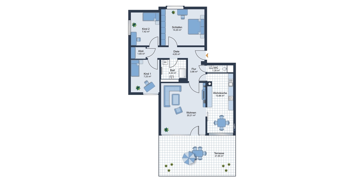 Putzbrunn, attrakt. 4-Zi-Whg für Staatsbedienstete zum sofort. Selbstbezug od. zur Kapitalanlage - Erdgeschoßwohnung Putzbrunn | Angebot:23391287