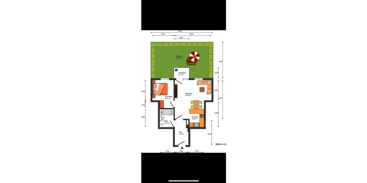 Erdgeschoßwohnung Unterhaching - 2 Zimmer, 48 m&sup2;, 375.000&euro; | Angebot:26757426