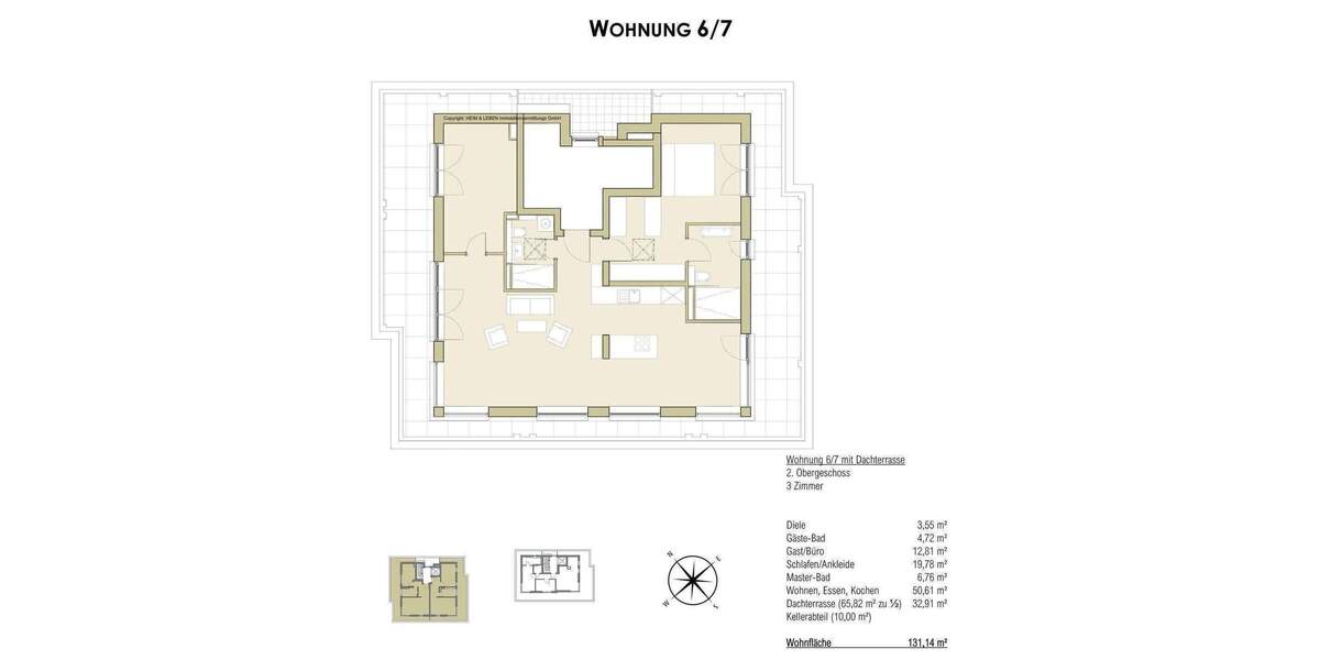 Etagenwohnung München Trudering-Riem - 3 Zimmer, 131 m&sup2;, 1.490.000&euro; | Angebot:26187537