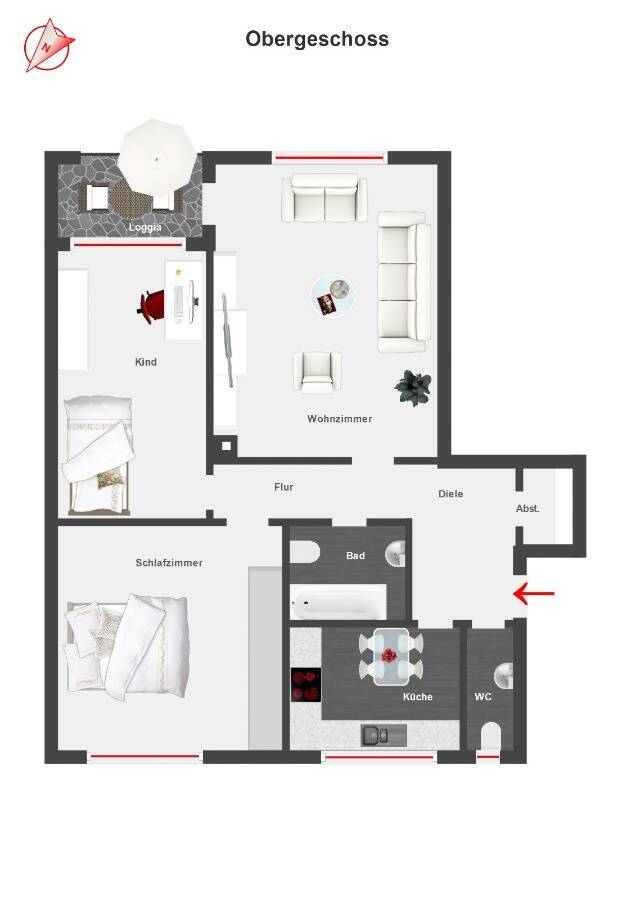 WEIGERT: 3-Zimmer-Wohnung mit Loggia & TG-Stellplatz in Aubing