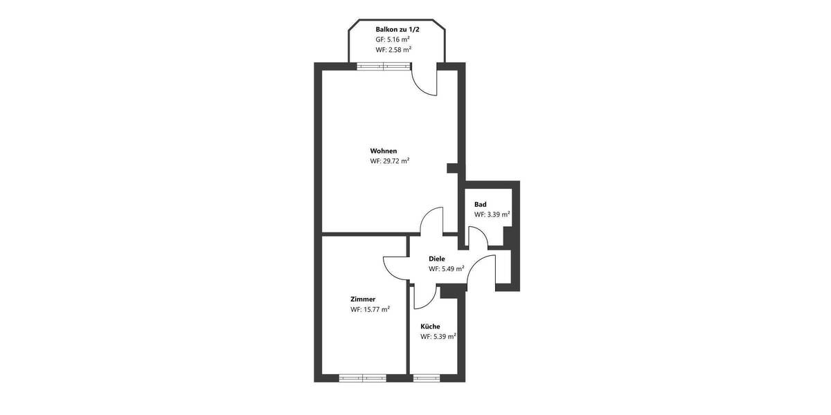 Etagenwohnung Oberschleißheim - 2 Zimmer, 63 m&sup2;, 389.000&euro; | Angebot:25773277