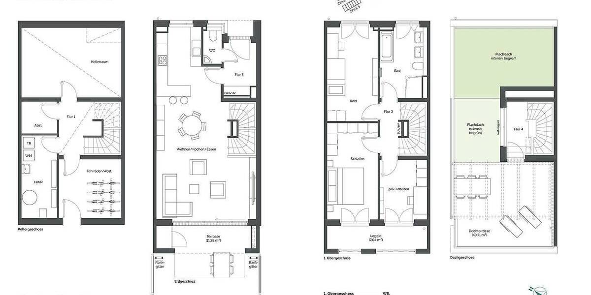 Reihenmittelhaus Kirchheim b. München Kirchheim - 4 Zimmer, 129 m&sup2;, 1.130.000&euro; | Angebot:25664018