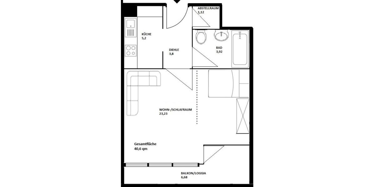 1-Zimmer Wohnung mit Balkon in München - Obergiesing 1 zimmer