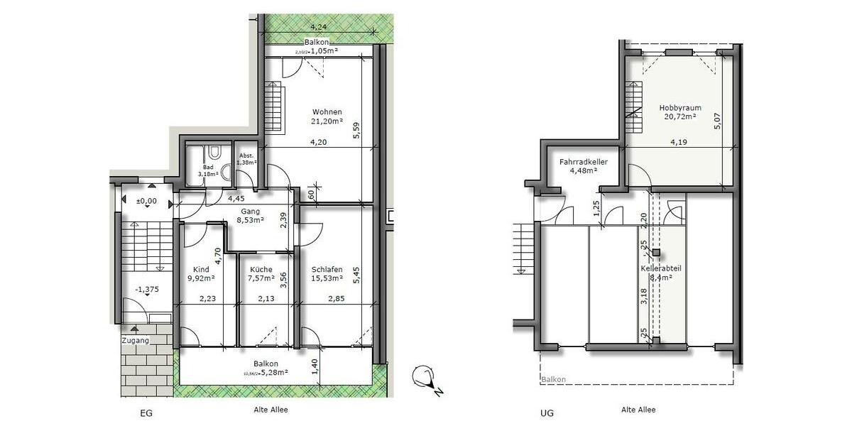 Hochparterre München Aubing-Lochhausen-Langwied - 4 Zimmer, 84 m&sup2;, 680.000&euro; | Angebot:26837194