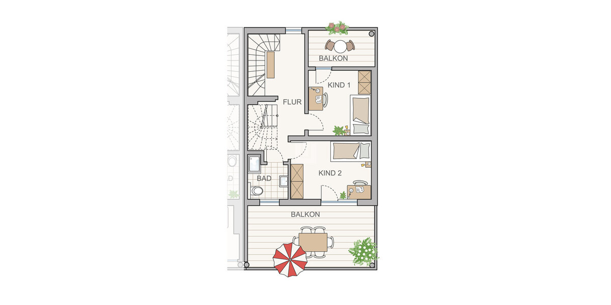 Haus in Haus - hochwertig sanierte Maisonette-Whg. mit drei Balkonen am Ortsrand von Gröbenzell - Maisonettenwohnung Gröbenzell | Angebot:25838795