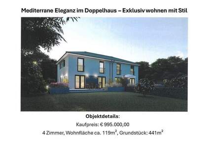 FBC - Mediterrane Eleganz im Doppelhaus – Exklusiv wohnen mit Stil 4 zimmer