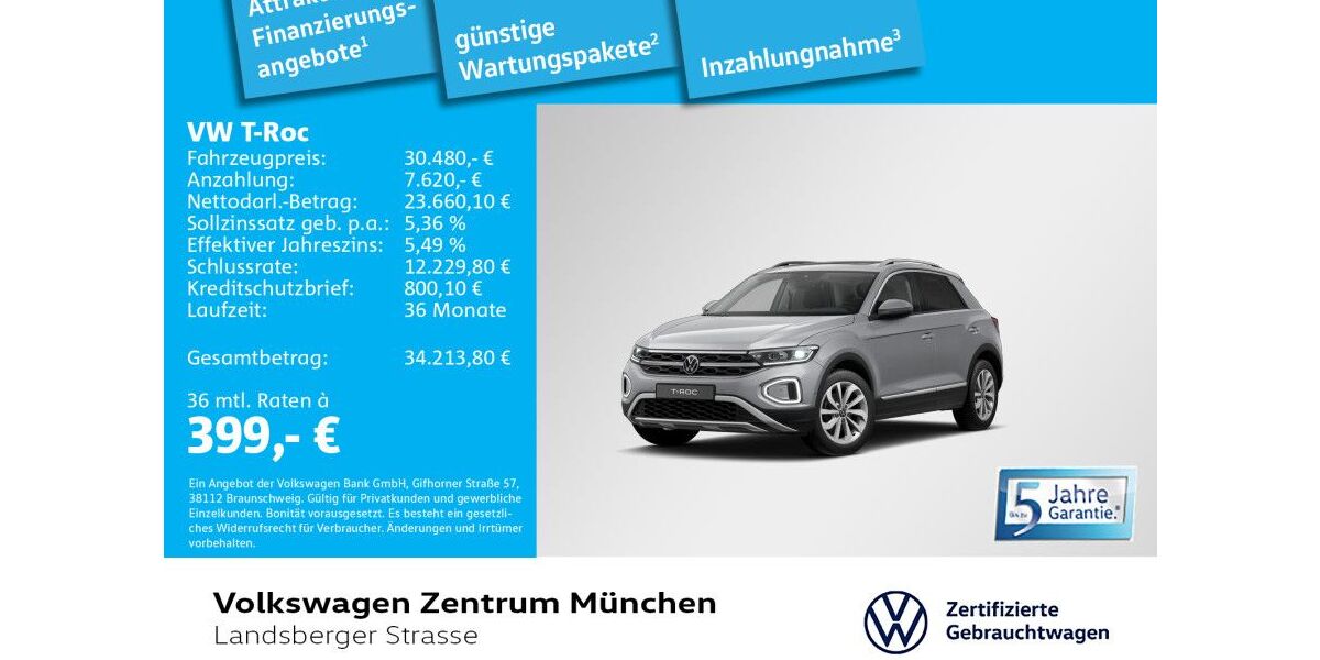 VW T-Roc 3.570 km 30.480 &euro; München 80687