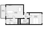 Etagenwohnung Ottobrunn-Waldkolonie Waldkolonie - 2 Zimmer, 55 m&sup2;, 379.000&euro; | Angebot:26028296