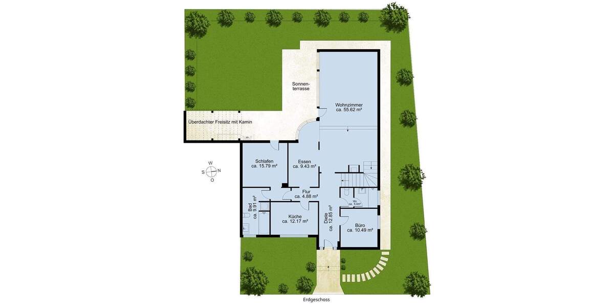 Doppelhaushälfte Grünwald - 5 Zimmer, 247 m&sup2;, 2.895.000&euro; | Angebot:25768429