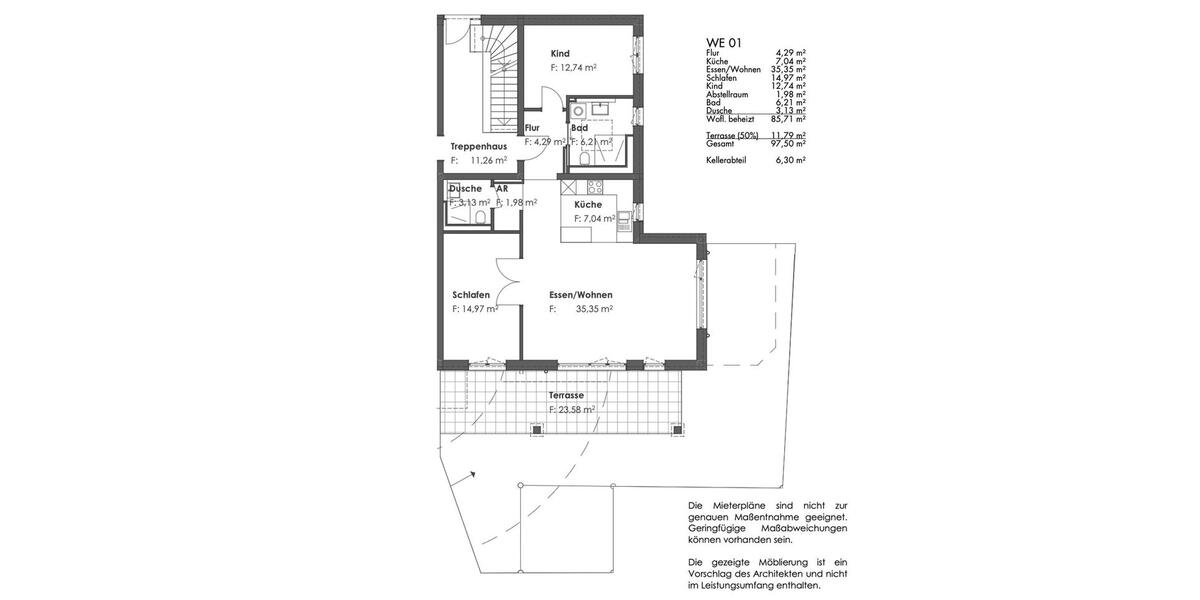 Terrassenwohnung Germering - 3 Zimmer, 98 m&sup2;, 2.095&euro; | Angebot:26534791