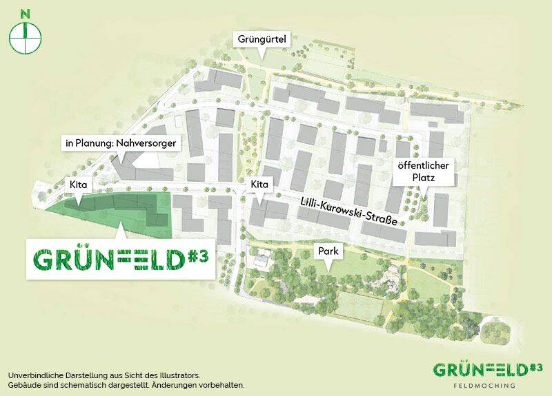 Terrassenwohnung München Feldmoching-Hasenbergl - 2 Zimmer, 65 m&sup2;, 609.000&euro; | Angebot:26358390